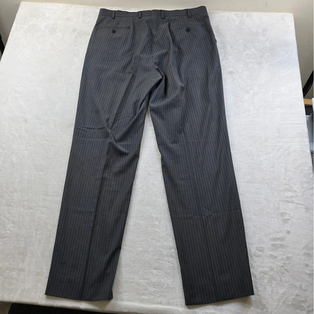 Michael Kors Suit Mens 42R 2‎ Piece Pants 38x34 Grey Pinstripe Business Work